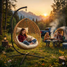 Folding PE Rattan Hanging Egg Chair with Stand HouseOfZazla