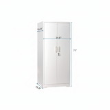 Container Furniture Direct Ironclad 71" Metal Storage Cabinet with Locking Doors and 4 Adjustable Shelves