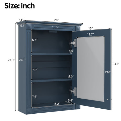 Wall Mounted Bathroom Storage Medicine Cabinet For Over Toilet With Mirror HouseOfZazla