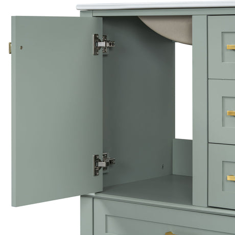 Bathroom Vanity, Modern Bathroom Cabinet With Sink Combo Set, Bathroom Storage Cabinet With A Soft Closing Door And 3 Drawers, Solid Wood Frame HouseOfZazla