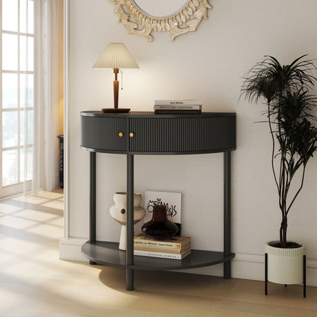 Demi Lune Console Table With 2 Storage Drawers HouseOfZazla
