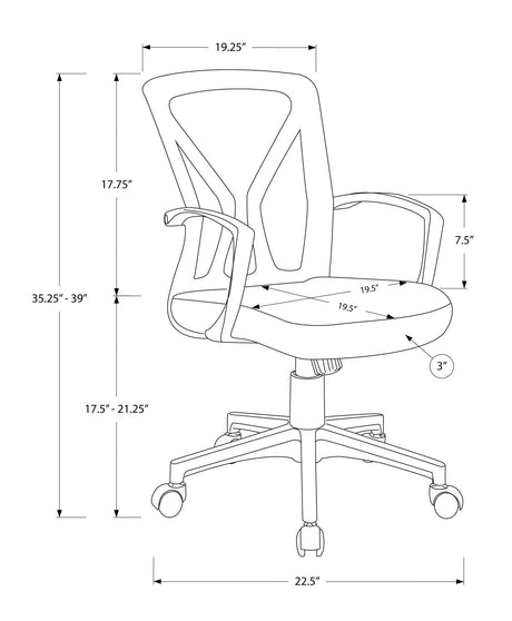 Office Chair Adjustable Height Swivel Ergonomic Mesh Contemporary & Modern HouseOfZazla