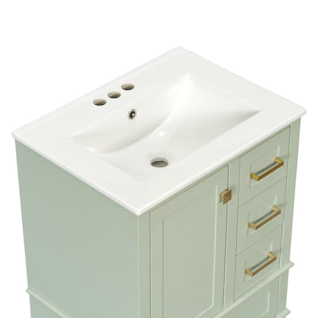Bathroom Vanity, Modern Bathroom Cabinet With Sink Combo Set, Bathroom Storage Cabinet With A Soft Closing Door And 3 Drawers, Solid Wood Frame HouseOfZazla