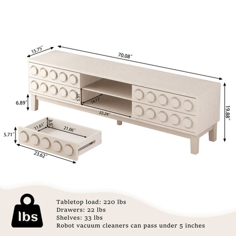 Media Console With 4 Drawers And Cable Management HouseOfZazla