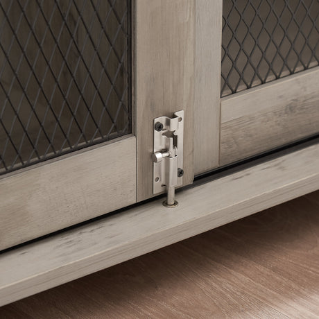 Farmhouse Dog Cage Crate Furniture with Sliding Barn Door HouseOfZazla
