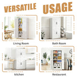 Kitchen Pantry Cabinet With Adjustable Shelves, Heavy Duty Storage - White