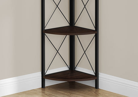 4-Tier Corner Bookshelf with Marble Look and Metal Frame HouseOfZazla