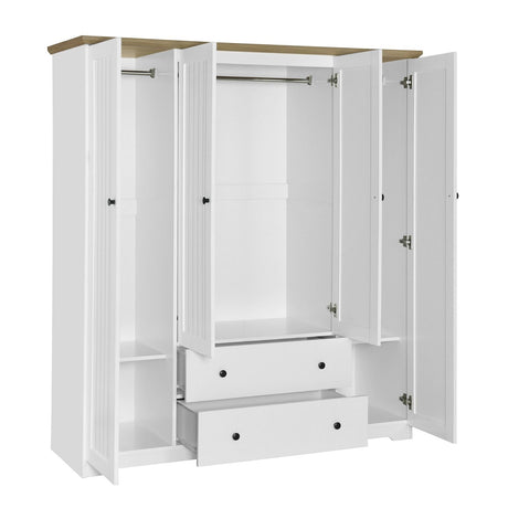 4 Door Wardrobe Armoire With 2 Drawers HouseOfZazla