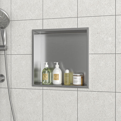 Stainless Steel Shower Niche With Seamless Design For Bathroom Storage HouseOfZazla