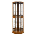 6 Shelf Corner Curio Display Cabinet With Lights, Mirrors And Adjustable Shelves HouseOfZazla