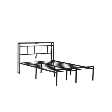 Bed Frame With Storage Headboard With USB C, Type C And LED Light HouseOfZazla