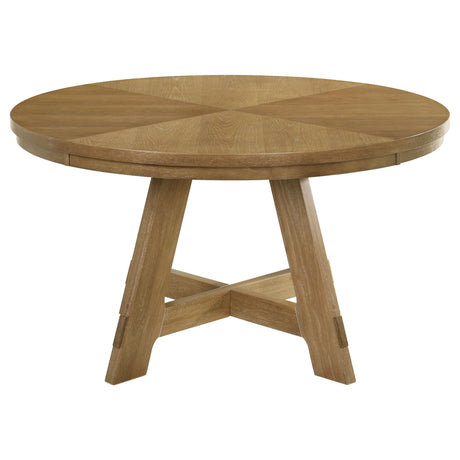 Kent - 5 Piece Dining Table Set With Upholstered Chairs - Brown Oak HouseOfZazla