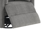 Sagen Charcoal Chenille Glider Recliner with Swivel