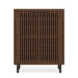 6 Tier Shoe Cabinet With Louvered Doors