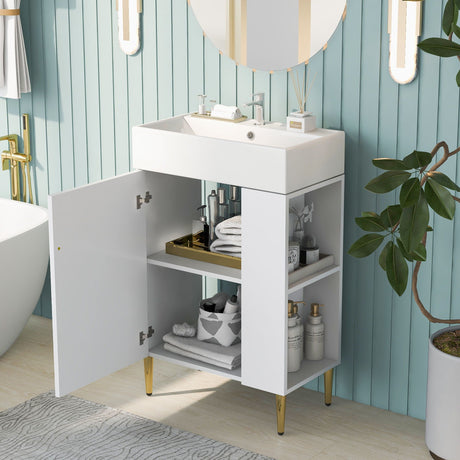 Bathroom Vanity, Combo Cabinet, Bathroom Storage Cabinet, Single Ceramic Sink HouseOfZazla