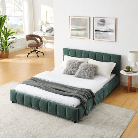 Modern Platform Bed Frame With Thick Fabric HouseOfZazla