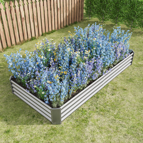 Raised Garden Bed Kit - Metal 7.6x3.7x0.98 ft HouseOfZazla