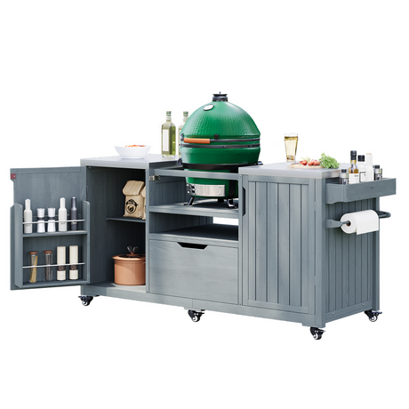 K&K 66.5" Outdoor Kitchen Island for Big Green Egg Grills HouseOfZazla