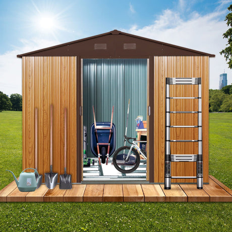 Outdoor Metal Storage Shed With Floor Base HouseOfZazla