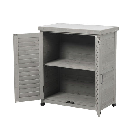 Potting Bench With Storage Cabinet And Metal Table Top For Outdoor HouseOfZazla