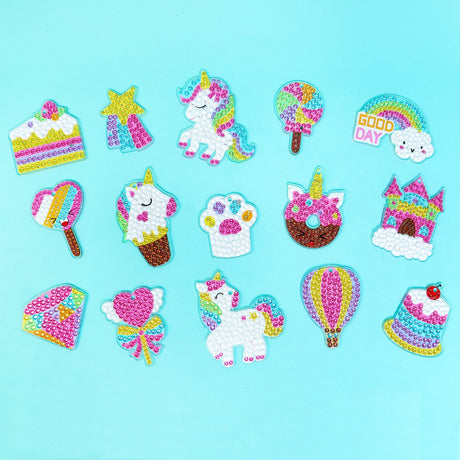 Adorable Keychains Diamond Art Kit – Unicorn (Set of 15) Kitsville