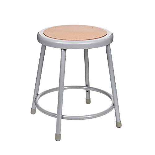 (2 Pack) OEF Furnishings Grey Shop Stool, 18”, No Assembly Required OEF Furnishings