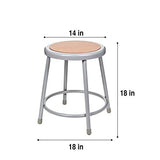 (2 Pack) OEF Furnishings Grey Shop Stool, 18”, No Assembly Required OEF Furnishings