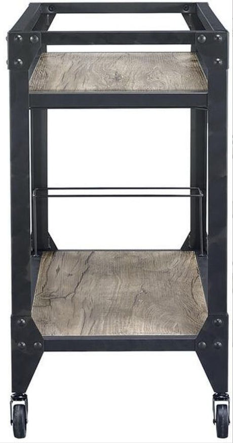 Jorgensen Serving Cart - Rustic Oak / Charcoal HouseOfZazla