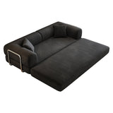 78.8' Compression Sofa,Convertible Floor Sofa Bed-with Pillow Back Support Armrest,Comfy Futon Couch Sleeper Bed,Loveseats Boneless Modular Sectional Sofa,Corduroy fabric,for Living Room,Bedroom,Black