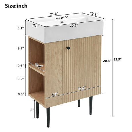 Bathroom Vanity, Combo Cabinet, Bathroom Storage Cabinet, Single Ceramic Sink HouseOfZazla