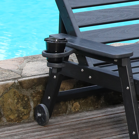HDPE Chaise Lounge Chair Outdoor with Adjustable Backrest HouseOfZazla