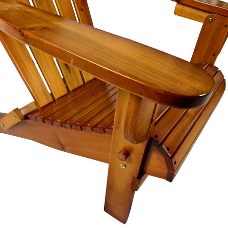 Foldable Solid Wood Adirondack Chair in Oak Finish HouseOfZazla