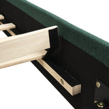King Size Upholstered Platform Bed Frame with Rounded Corners