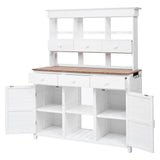 TOPMAX 65.7" Tall Garden Potting Bench Table with Hutch