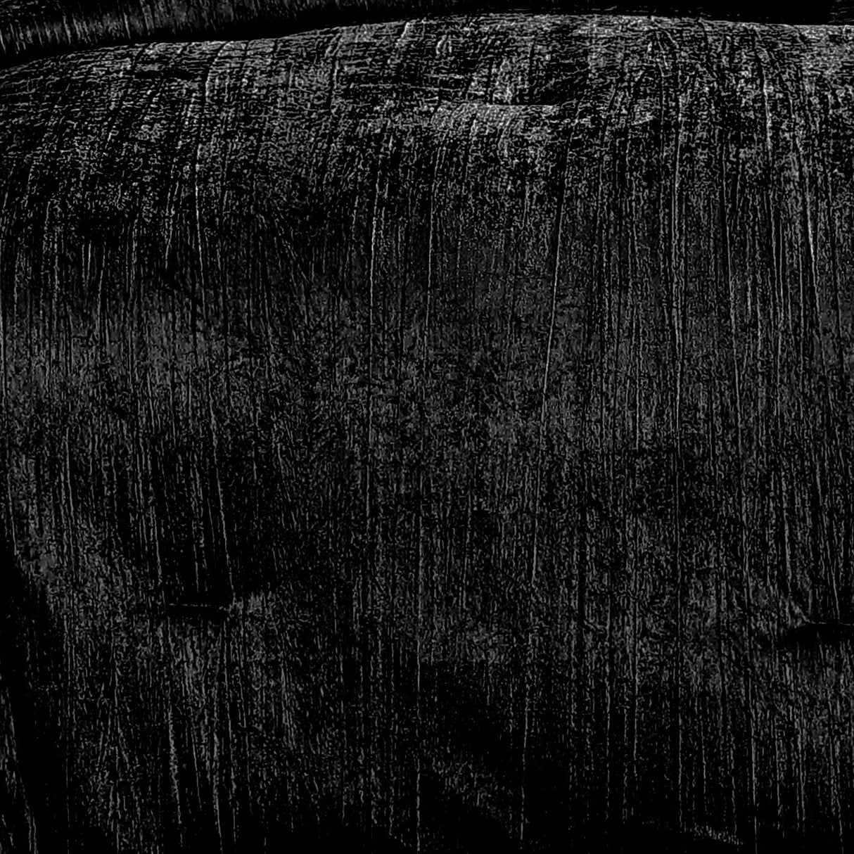 Turin 7 Piece Black Crinkle Velvet Comforter Set