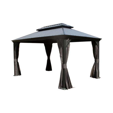 12'x16' Hardtop Gazebo with Resin Roof and Drainage Gutters HouseOfZazla