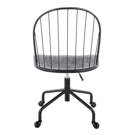 Riley - Farmhouse Adjustable High Back Office Chair - Black HouseOfZazla