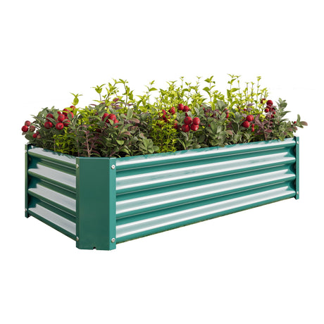 Metal Raised Garden Bed, Rectangle Raised Planter 4×2×1ft HouseOfZazla