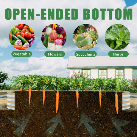 Heavy Duty Galvanized Raised Garden Bed Kit For Vegetables, Flowers & Herbs HouseOfZazla
