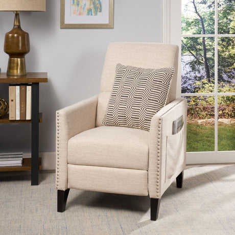 Kiersten Contemporary Fabric Pushback Recliner HouseOfZazla