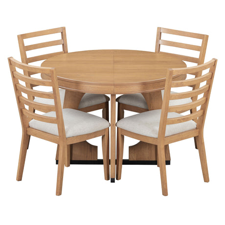 Round Dining Table Set For 4 With Chairs HouseOfZazla