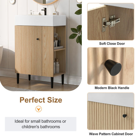 Bathroom Vanity, Combo Cabinet, Bathroom Storage Cabinet, Single Ceramic Sink HouseOfZazla