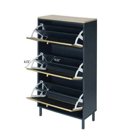 Modern Rattan 3 Door Shoe Rack Cabinet for Entryway HouseOfZazla