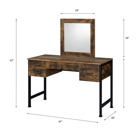 Juvanth Rustic Vanity Desk Mirror - Oak HouseOfZazla