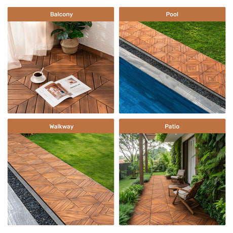 Interlocking Deck Tiles, Diagonal Pattern Outdoor Decking HouseOfZazla