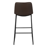 Bar Height Office Chair with Curved Backrest and Leather-Look Upholstery