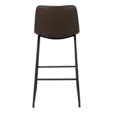 Bar Height Office Chair with Curved Backrest and Leather-Look Upholstery HouseOfZazla