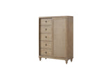 Queen Canopy Bedroom Set With A 2 Drawer Nightstand A Dresser With Poster Mirror And A Door Chest - Sand