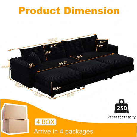Modern Comfy Upholstered Sofa Cloud Couch & Deep Seat Couches HouseOfZazla