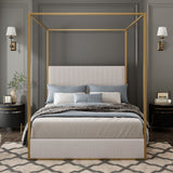 Luxury Canopy Bed With Upholstered Headboard
